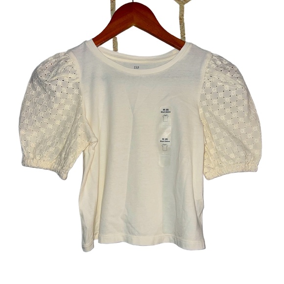 GAP Other - GAP kids Cream Puff Sleeve Eyelet Top